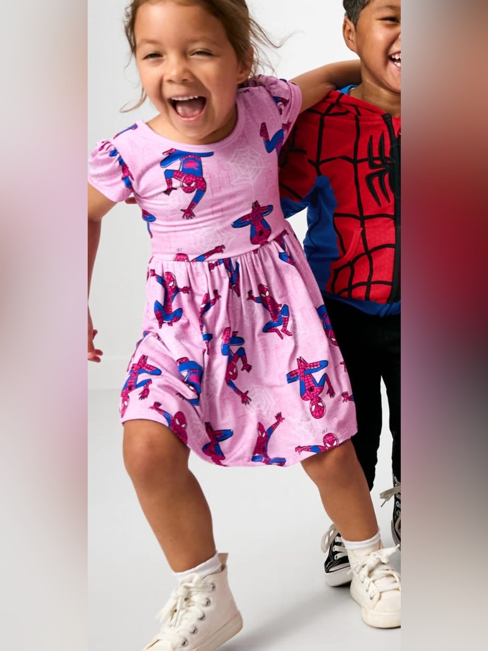 Little Sleepies Spidey Sense Pink Spider-Man Skater Twirl Dress 6